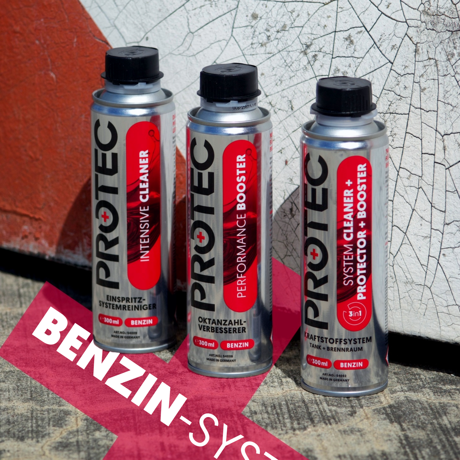 PROTEC Benzin Booster 300ml Kraftstoffsystem Reiniger und Schutz für Benzinmotoren 